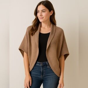 🌟 Jennifer Lopez Women's Gold Open Front Short-Sleeved Cardigan (Size Medium)